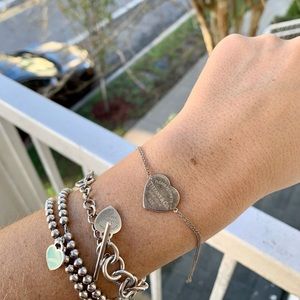 Tiffany and Co heart tag double chain bracelet
